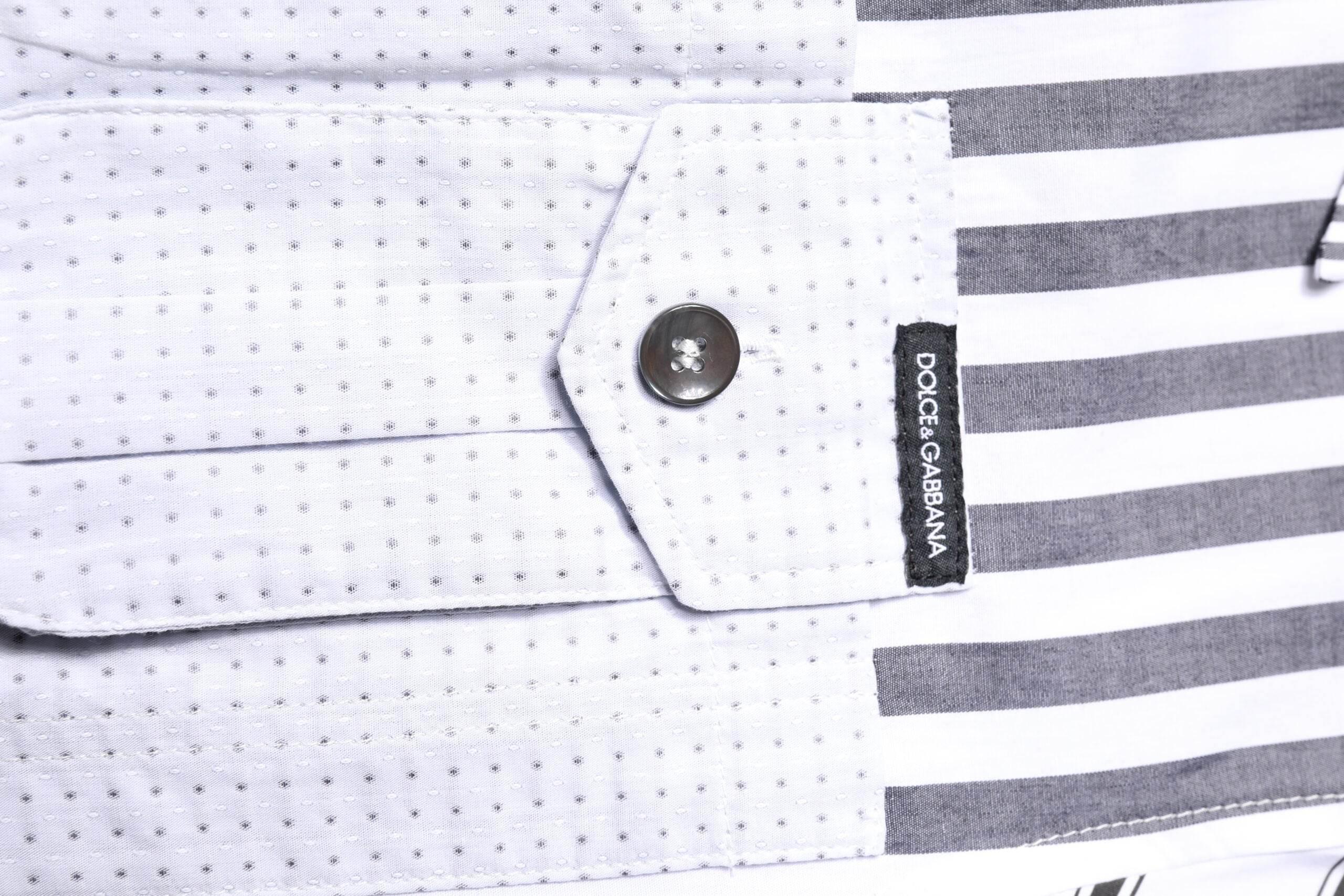 Dolce & Gabbana Multicolor Striped Button Down Casual Shirt - Hilstor