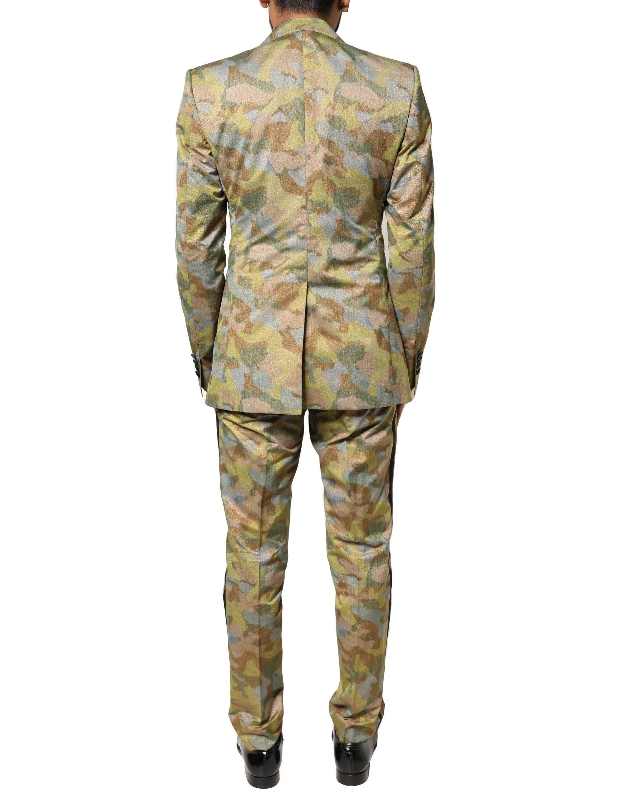 Dolce & Gabbana Multicolor Camouflage SICILIA 3 Piece Suit - Hilstor