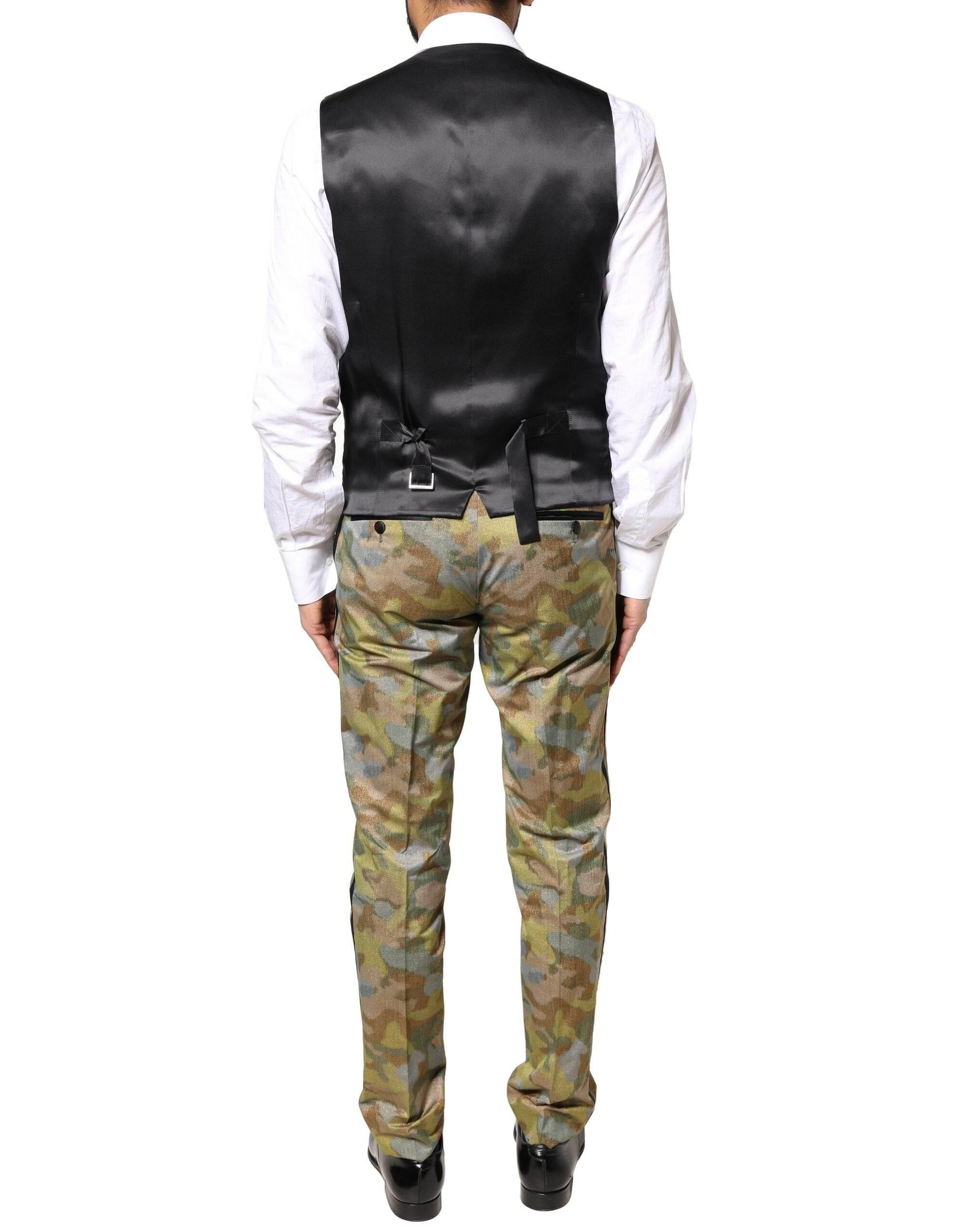 Dolce & Gabbana Multicolor Camouflage SICILIA 3 Piece Suit - Hilstor