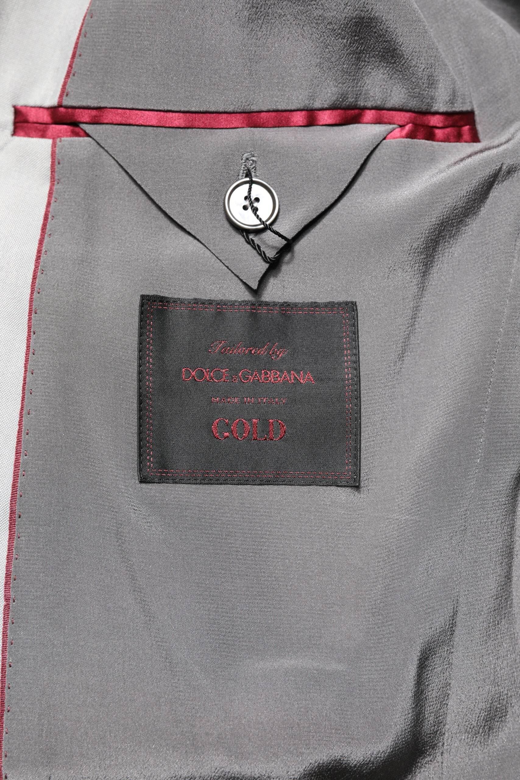 Dolce & Gabbana Light Gray Wool GOLD 2 Piece Formal Suit - Hilstor
