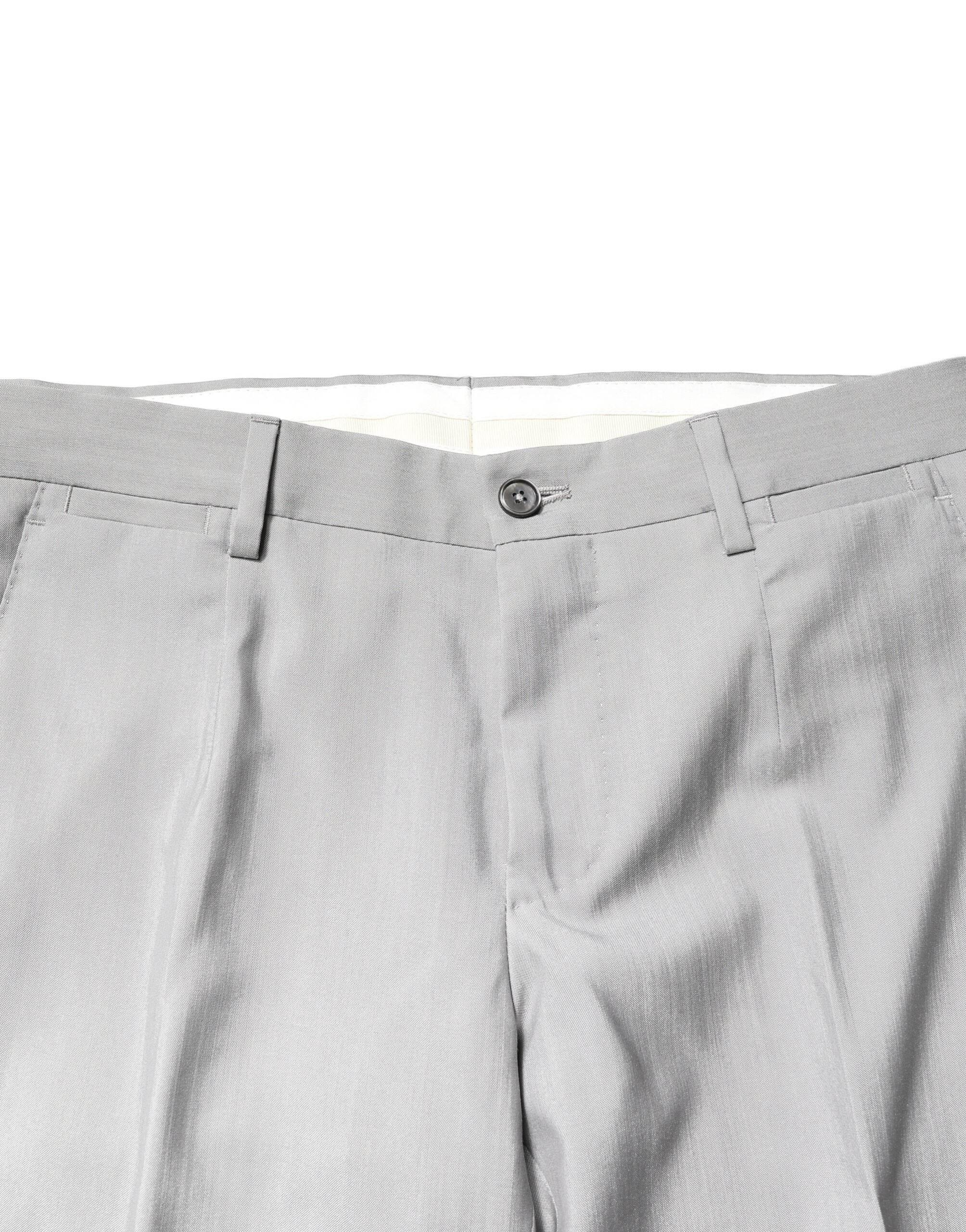 Dolce & Gabbana Light Gray Wool GOLD 2 Piece Formal Suit - Hilstor