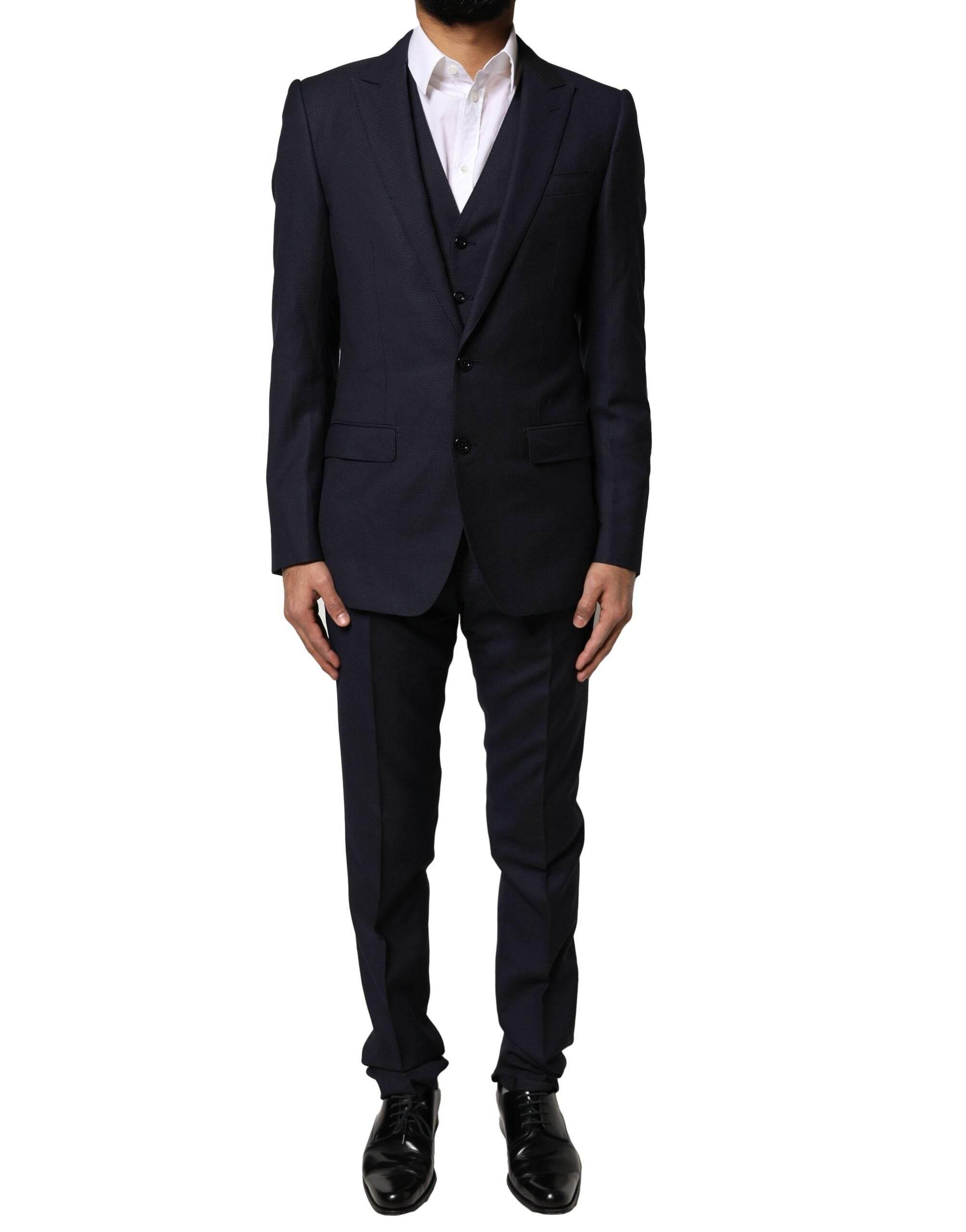 Dolce & Gabbana Black Fantasy MARTINI 3 Piece Formal Suit - Hilstor