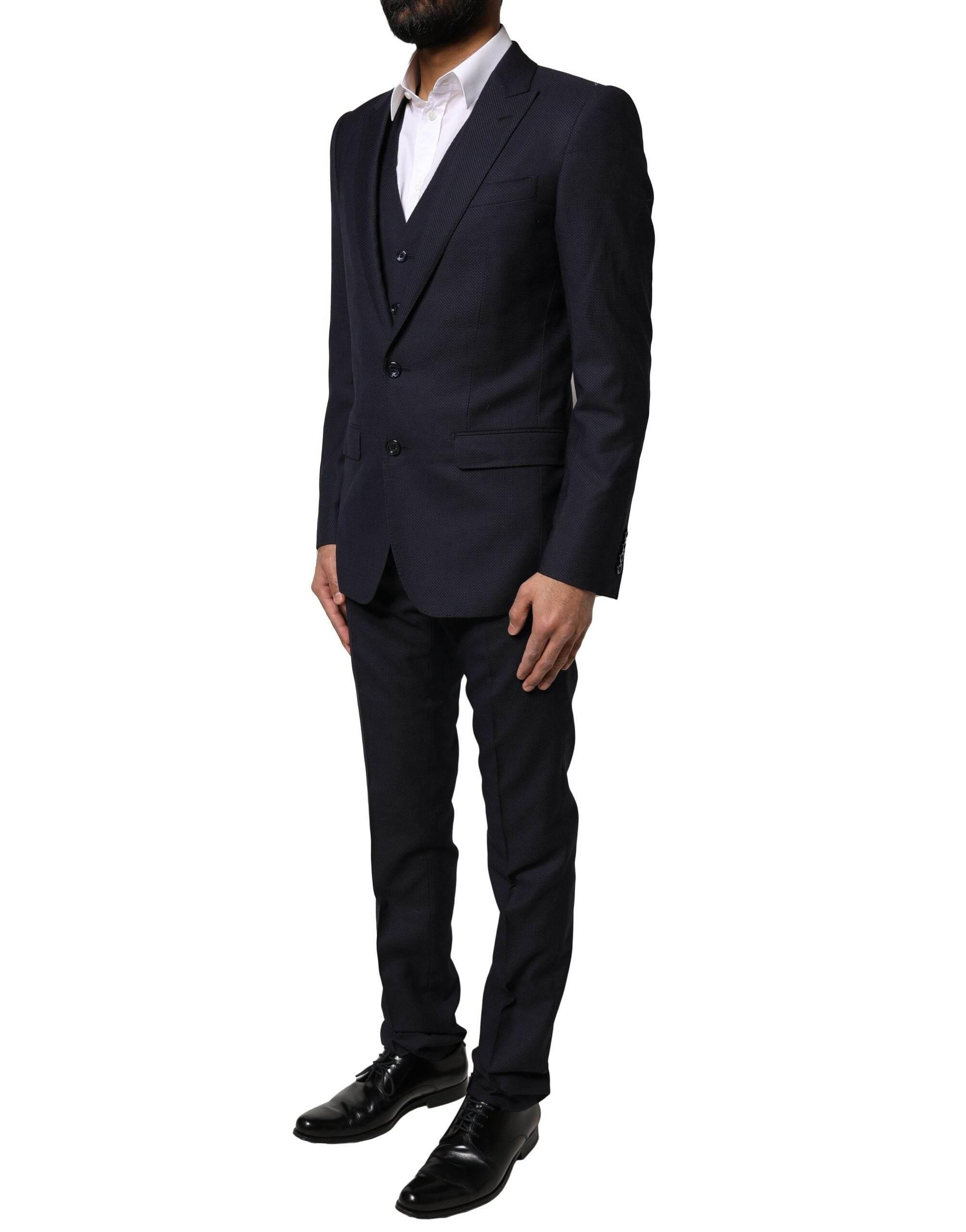 Dolce & Gabbana Black Fantasy MARTINI 3 Piece Formal Suit - Hilstor