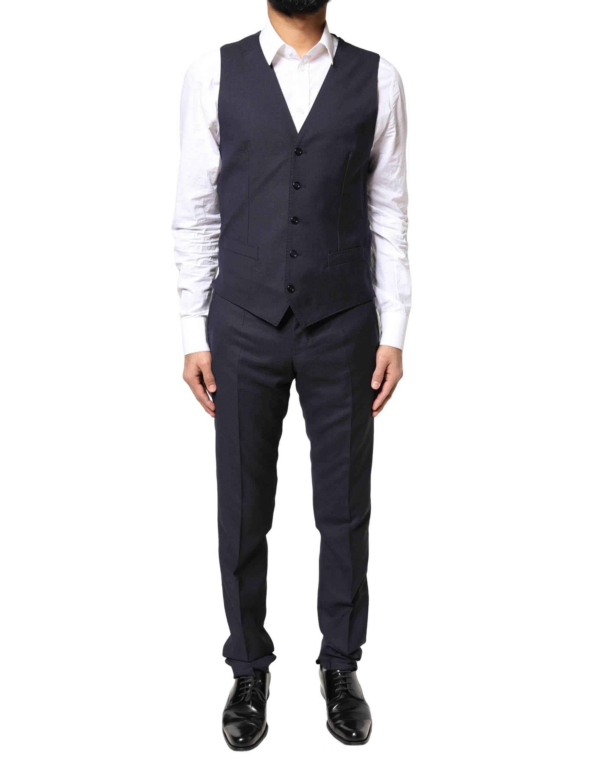 Dolce & Gabbana Black Fantasy MARTINI 3 Piece Formal Suit - Hilstor