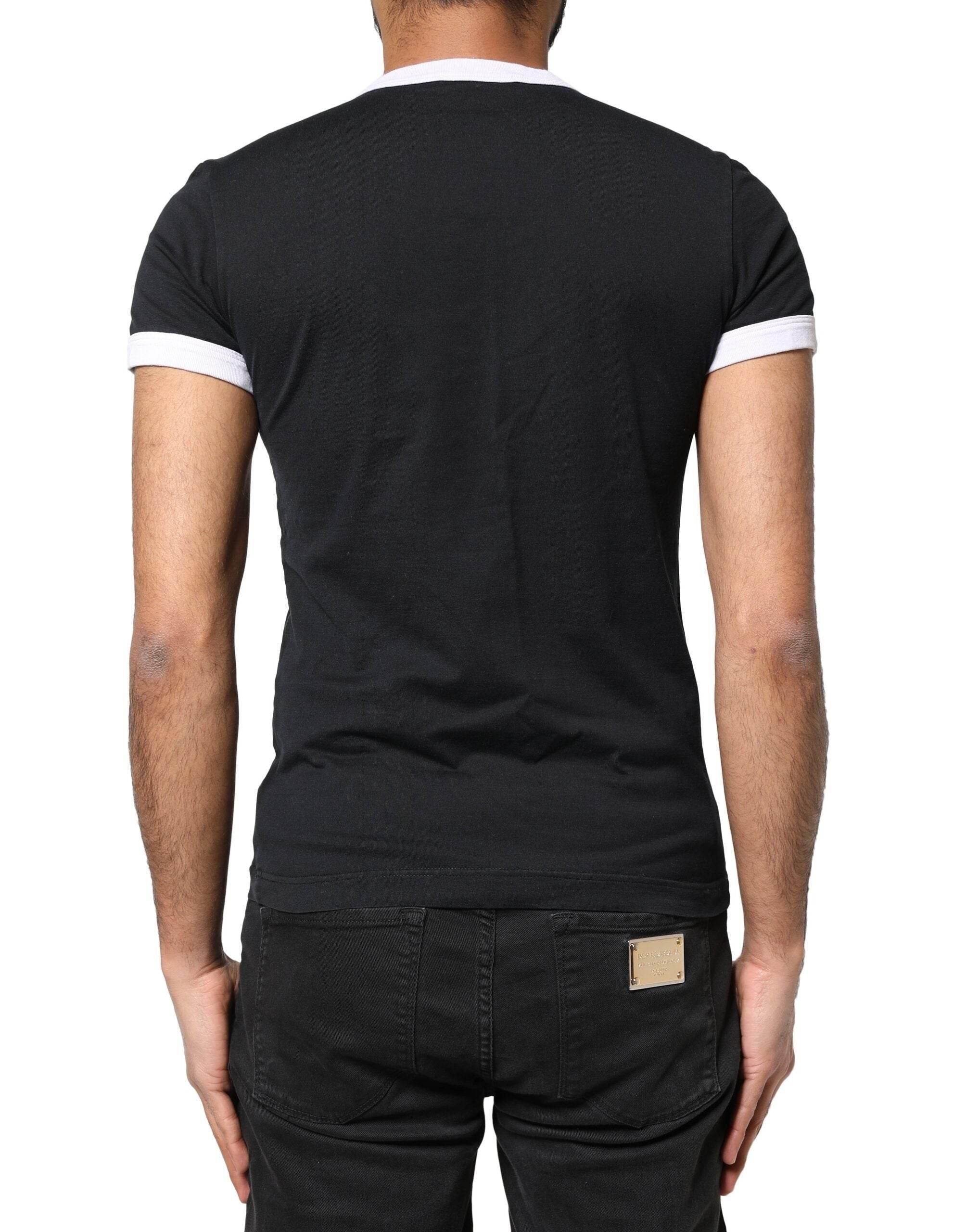 Dolce & Gabbana Black Sicilia Crew Neck Short Sleeve T-shirt - Hilstor