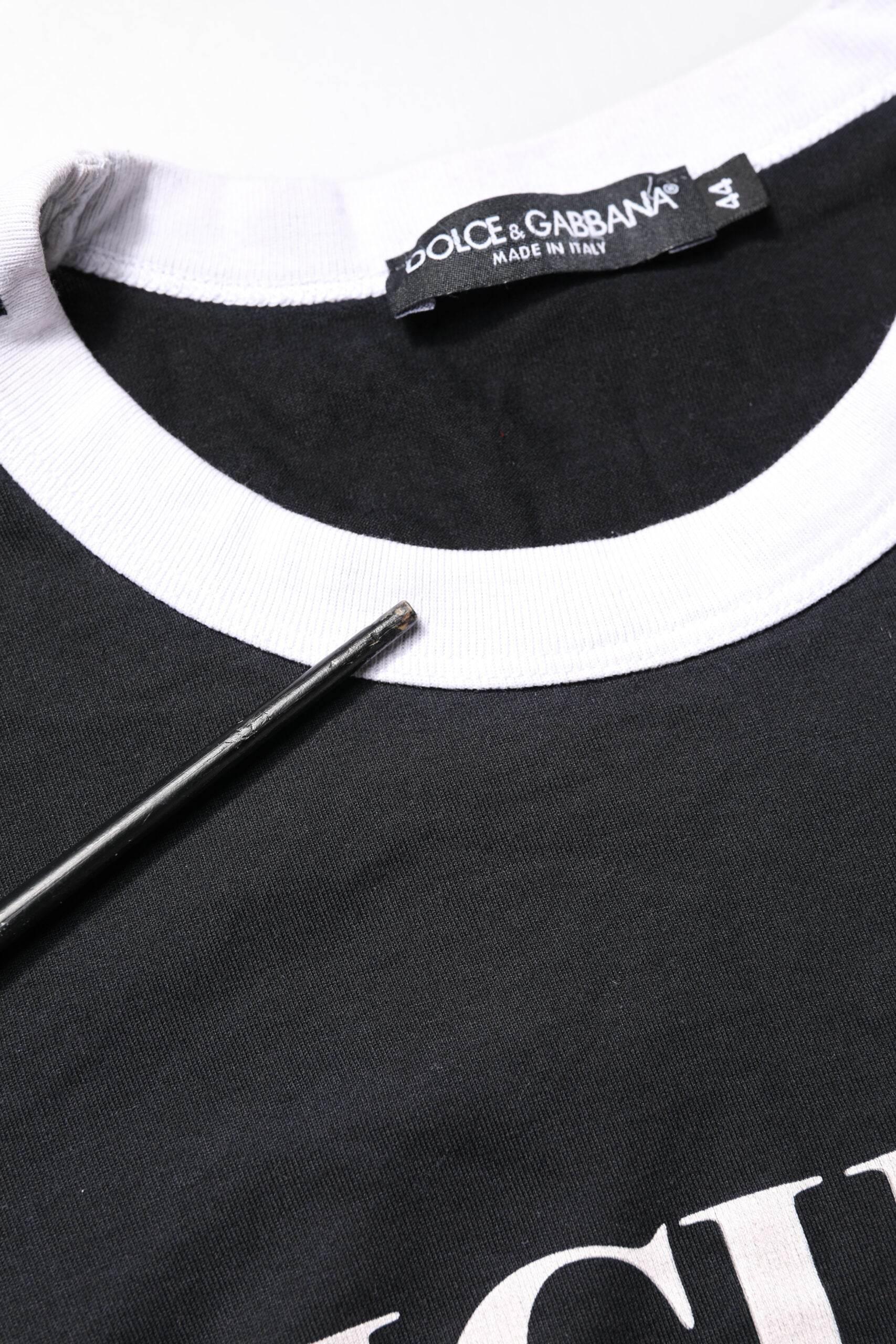 Dolce & Gabbana Black Sicilia Crew Neck Short Sleeve T-shirt - Hilstor