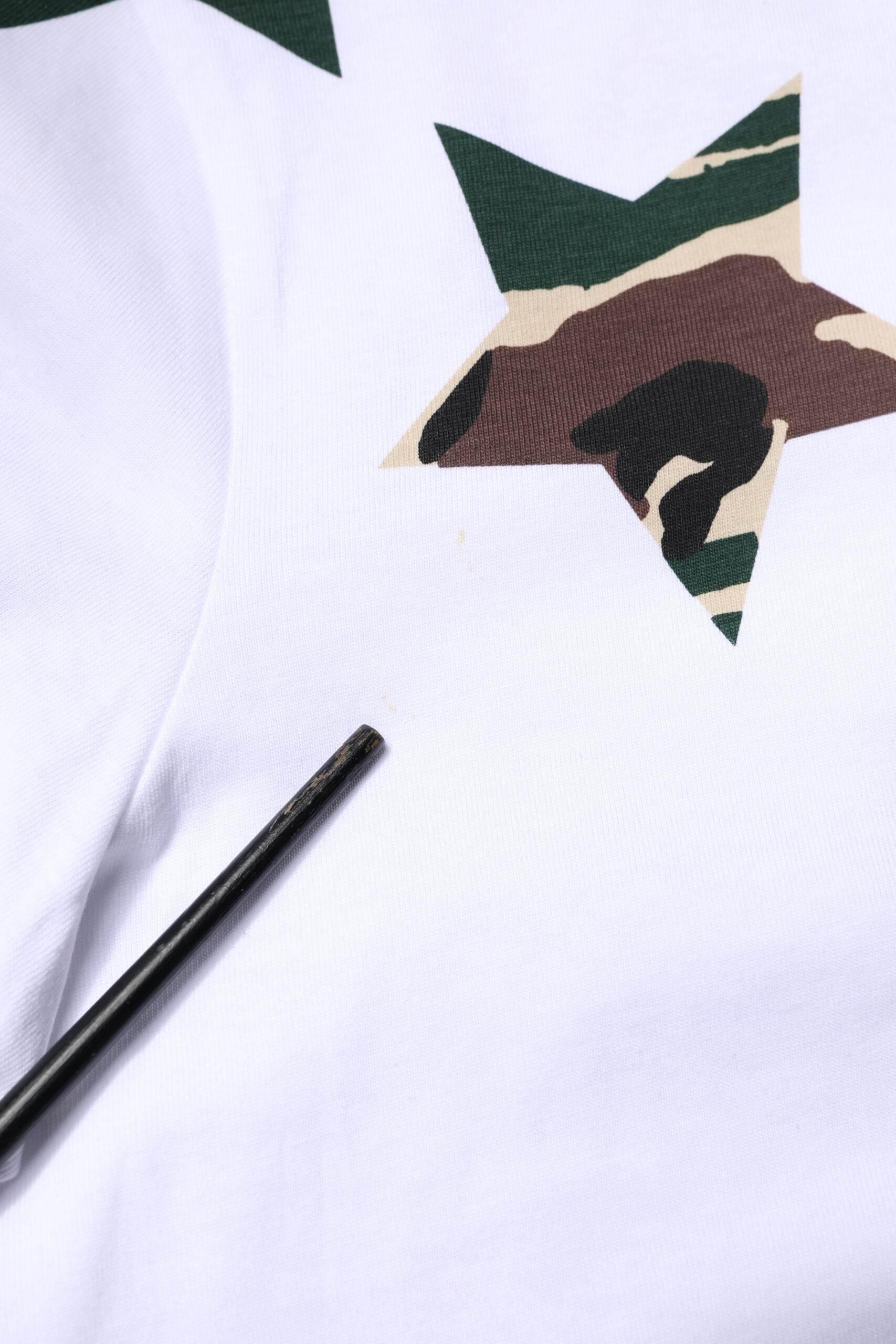 Dolce & Gabbana White Camouflage Stars Crew Neck T-shirt - Hilstor