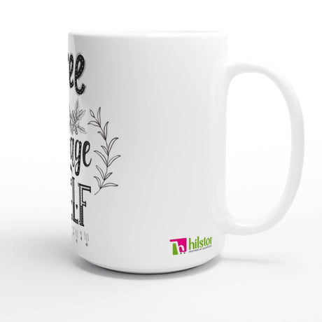 White 15oz Ceramic Mug coffee is a language in itself - Hilstor