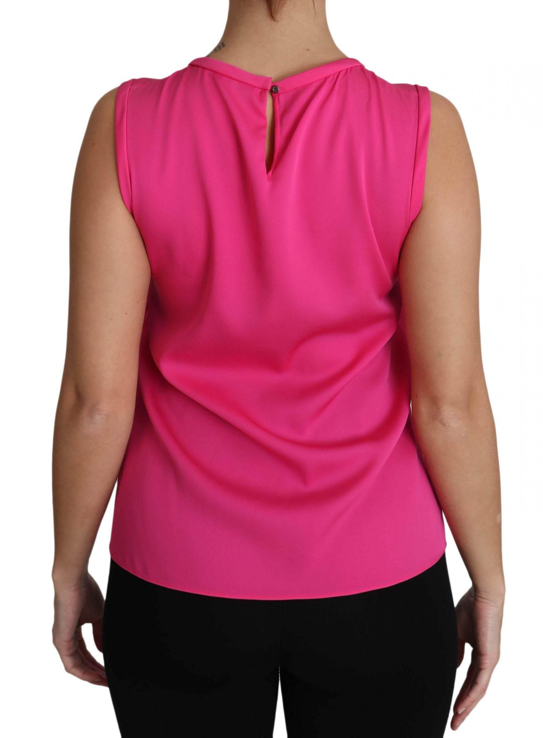 Dolce & Gabbana Elegant Pink Silk Family Tank Top Shirt - Hilstor