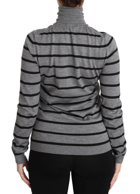Dolce & Gabbana Gray Cashmere Silk Turtleneck Sweater - Hilstor