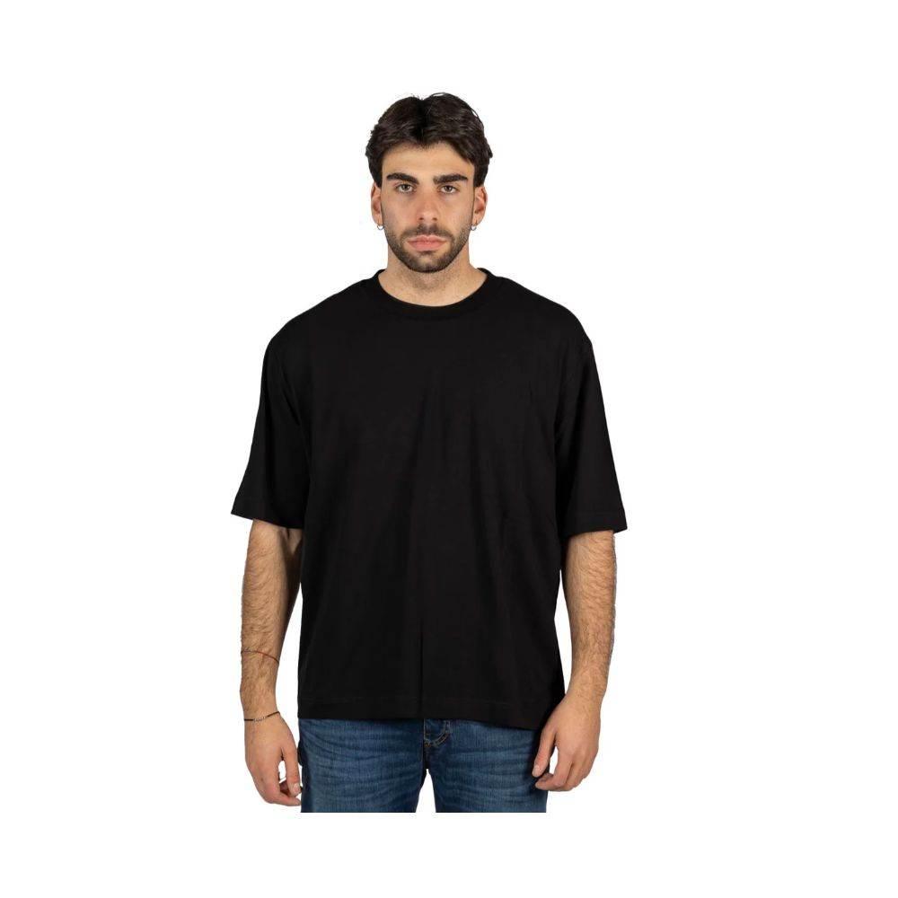 Alpha Studio Black Cotton T-Shirt - Hilstor