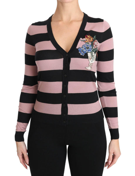 Dolce & Gabbana Elegant Floral Embroidered Cashmere Cardigan - Hilstor