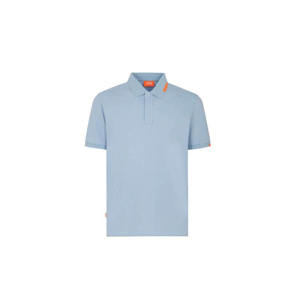 Suns Light Blue Cotton Men Polo Shirt - Hilstor