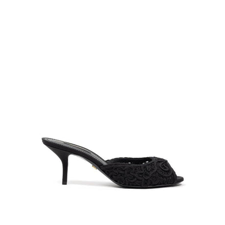 Dolce & Gabbana Black Cotton Sandal - Hilstor