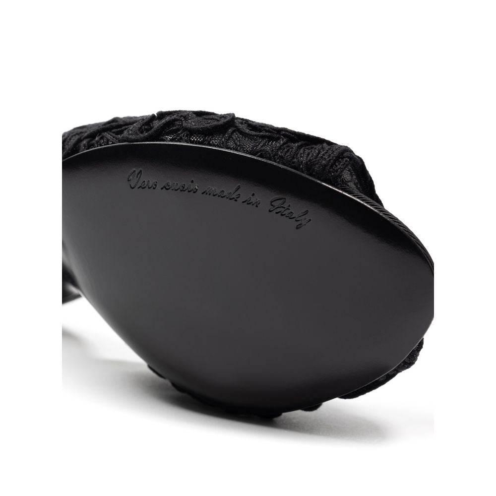 Dolce & Gabbana Black Cotton Sandal - Hilstor