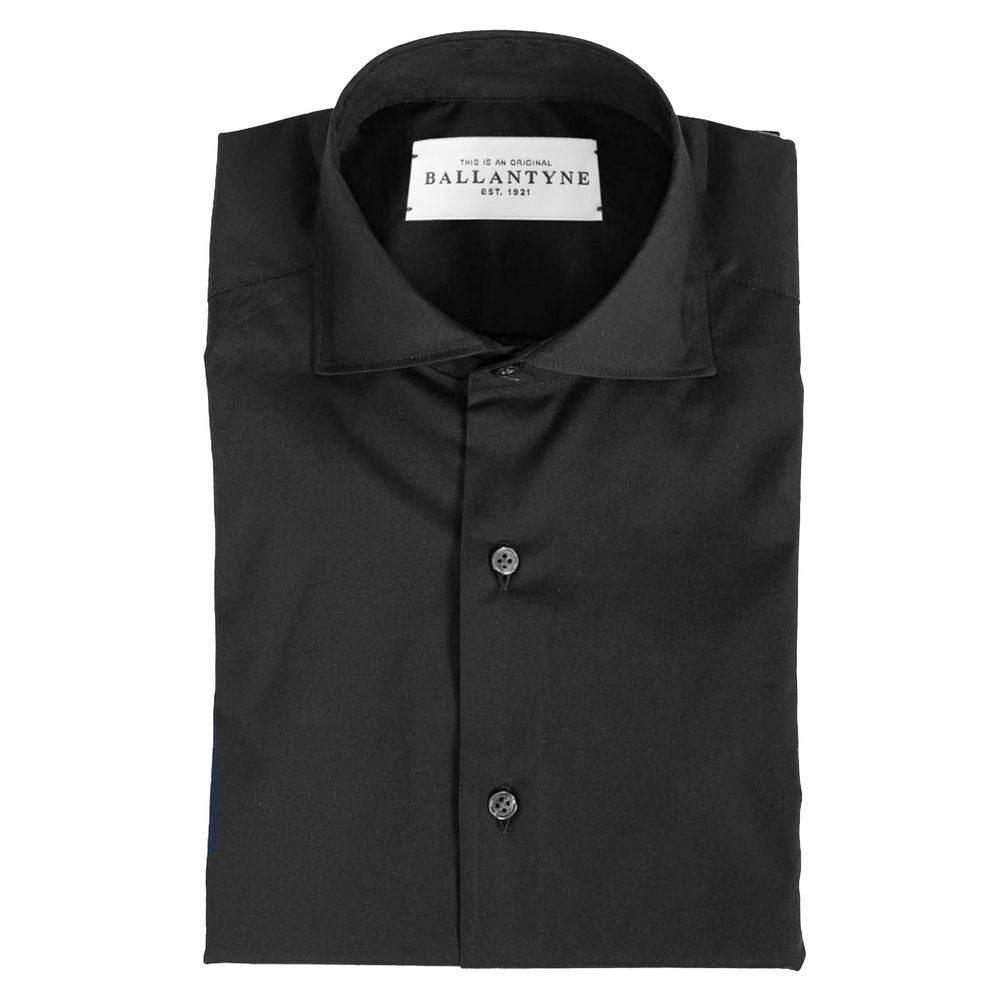Ballantyne Black Cotton Men Shirt - Hilstor