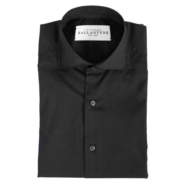 Ballantyne Black Cotton Men Shirt - Hilstor