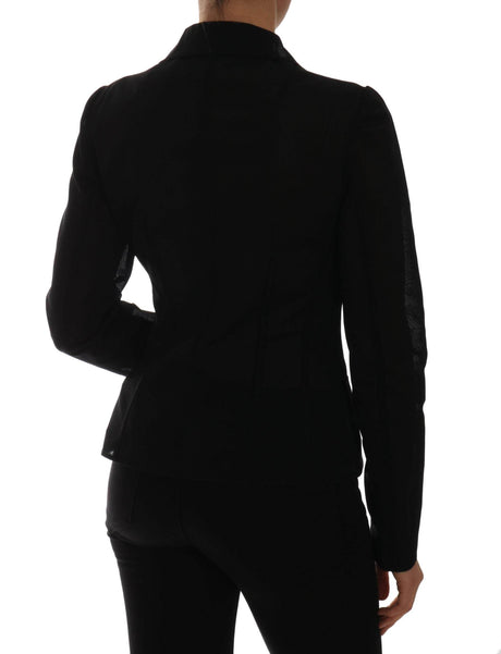Dolce & Gabbana Black Nylon Net Blazer Jacket - Hilstor
