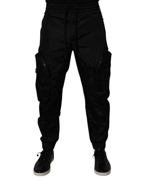 Dolce & Gabbana Black Nylon Cargo Jogger Men Sweatpants Pants - Hilstor
