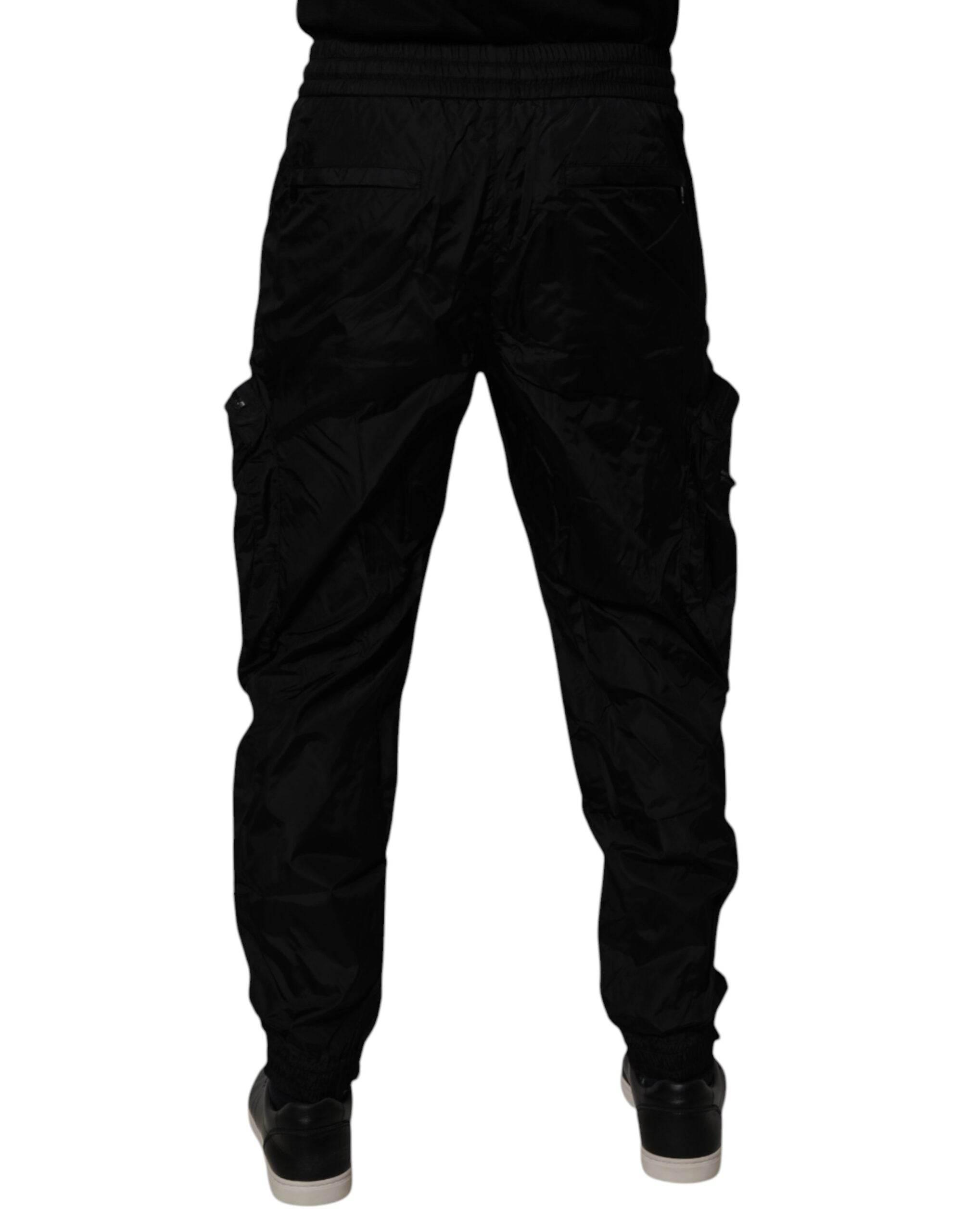 Dolce & Gabbana Black Nylon Cargo Jogger Men Sweatpants Pants - Hilstor