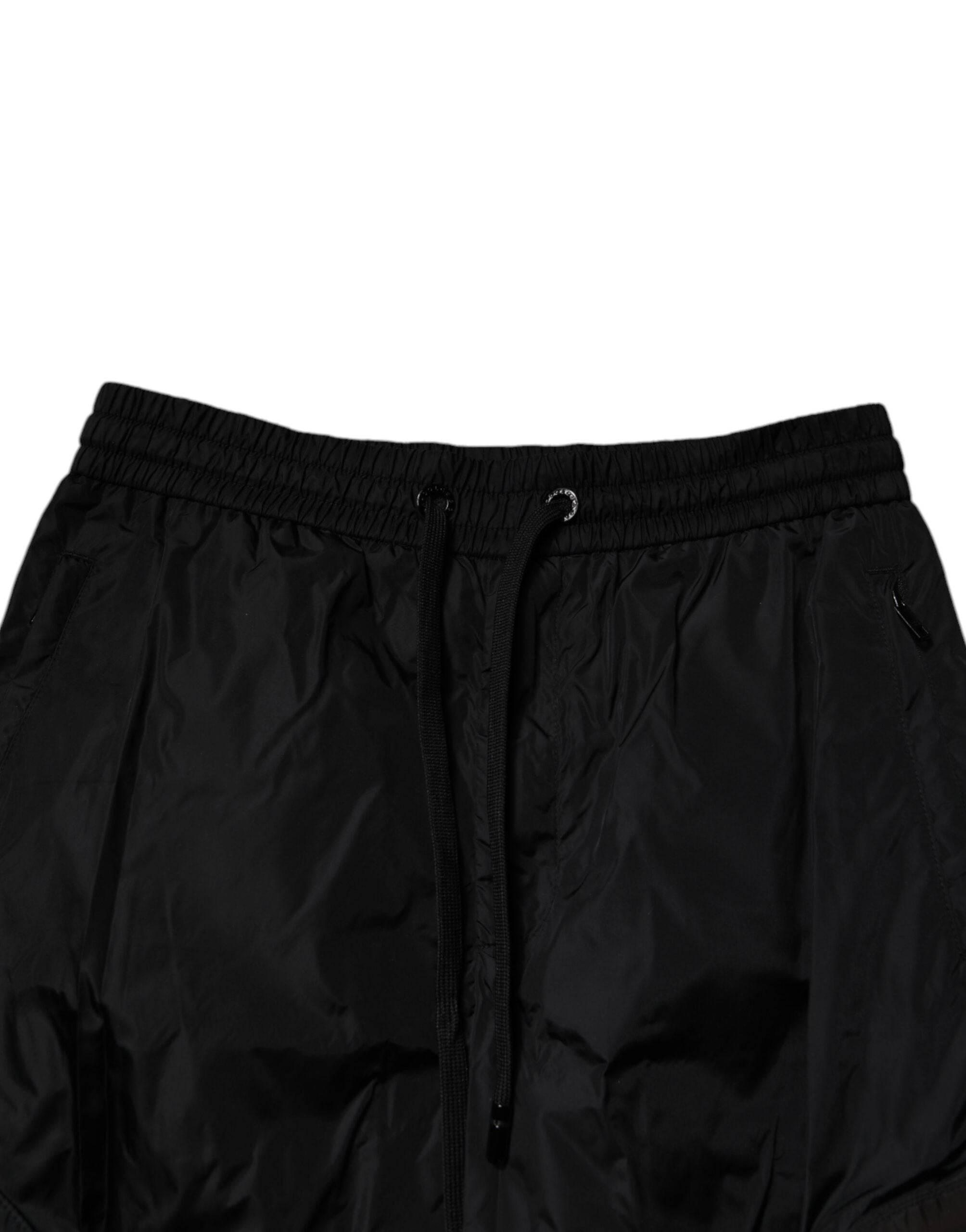 Dolce & Gabbana Black Nylon Cargo Jogger Men Sweatpants Pants - Hilstor