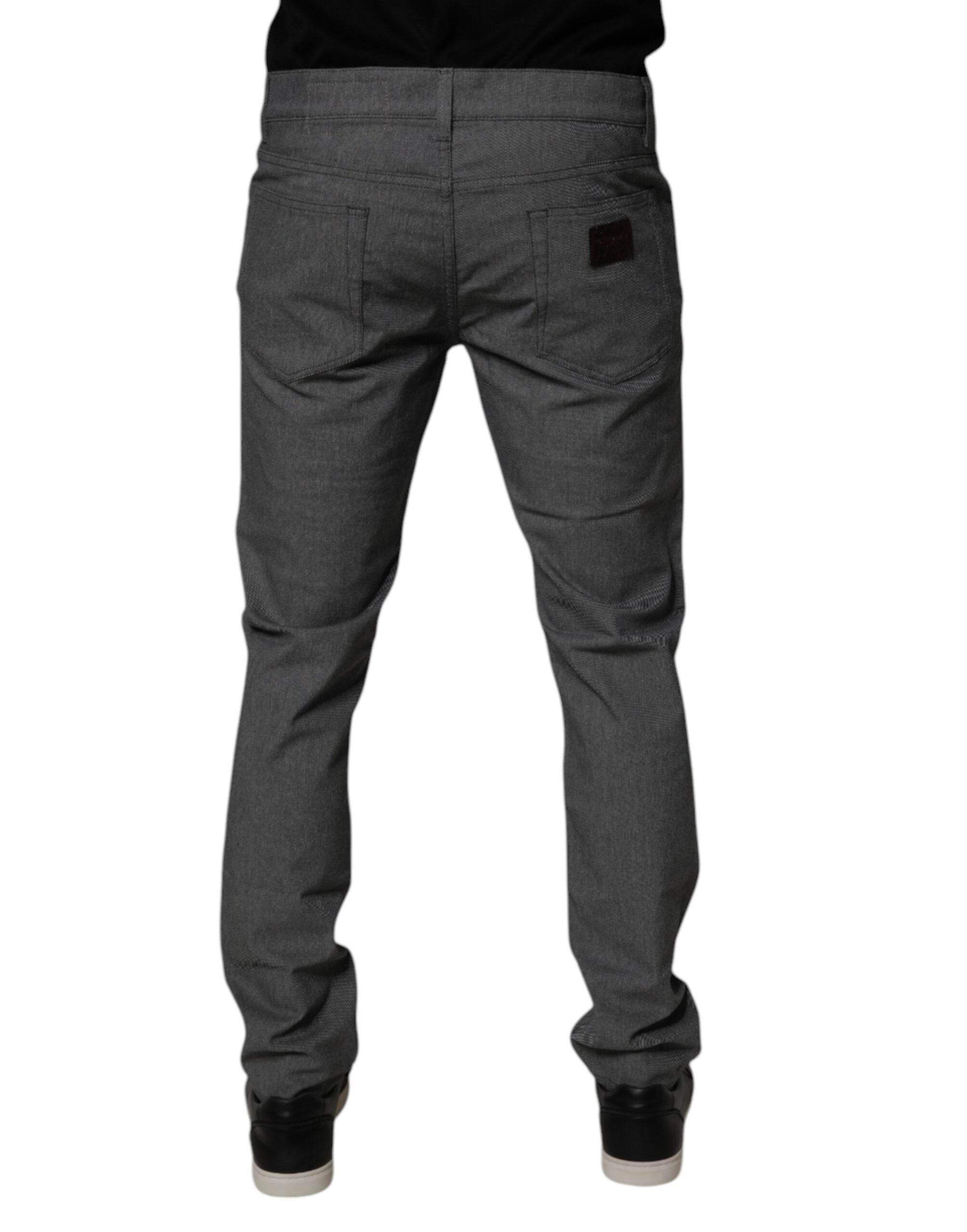 Dolce & Gabbana Gray Cotton Stretch Skinny Denim Jeans - Hilstor
