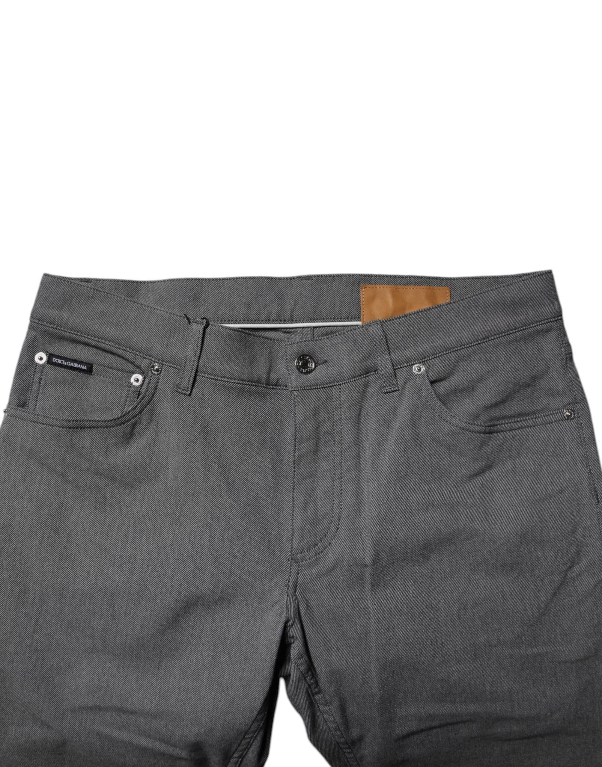 Dolce & Gabbana Gray Cotton Stretch Skinny Denim Jeans - Hilstor