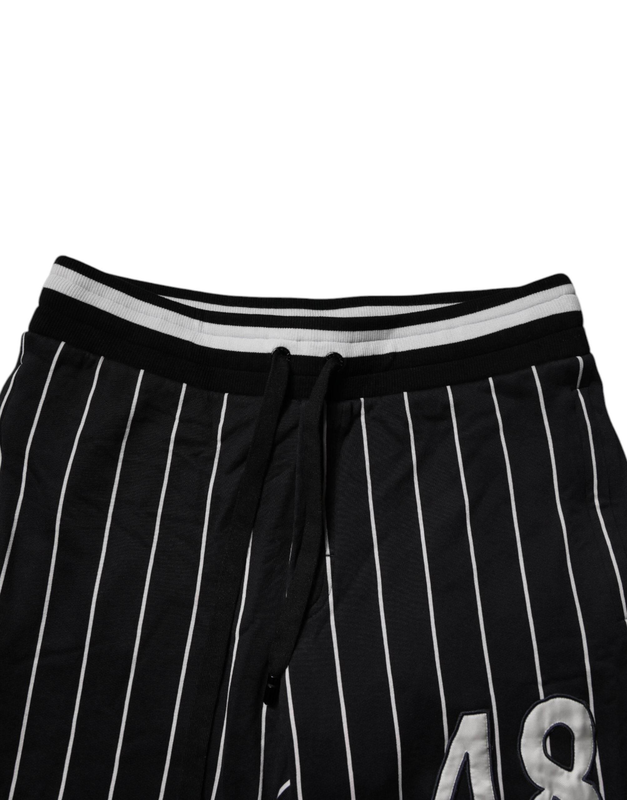 Dolce & Gabbana Black White Stripes Jogger Sweatpants Pants - Hilstor