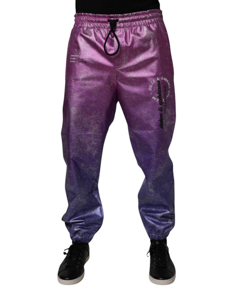 Dolce & Gabbana Pink Purple Two Tone Jogger Sweatpants Pants - Hilstor