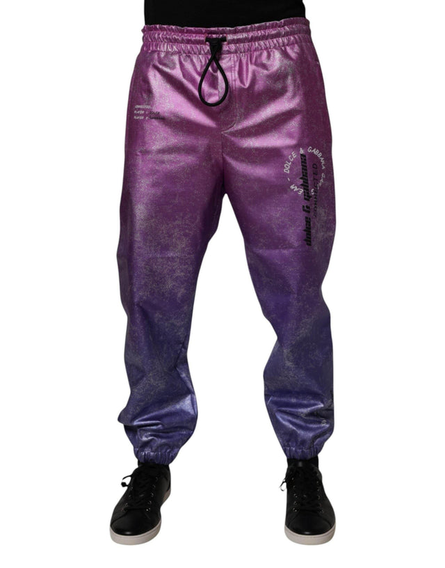 Dolce & Gabbana Pink Purple Two Tone Jogger Sweatpants Pants - Hilstor