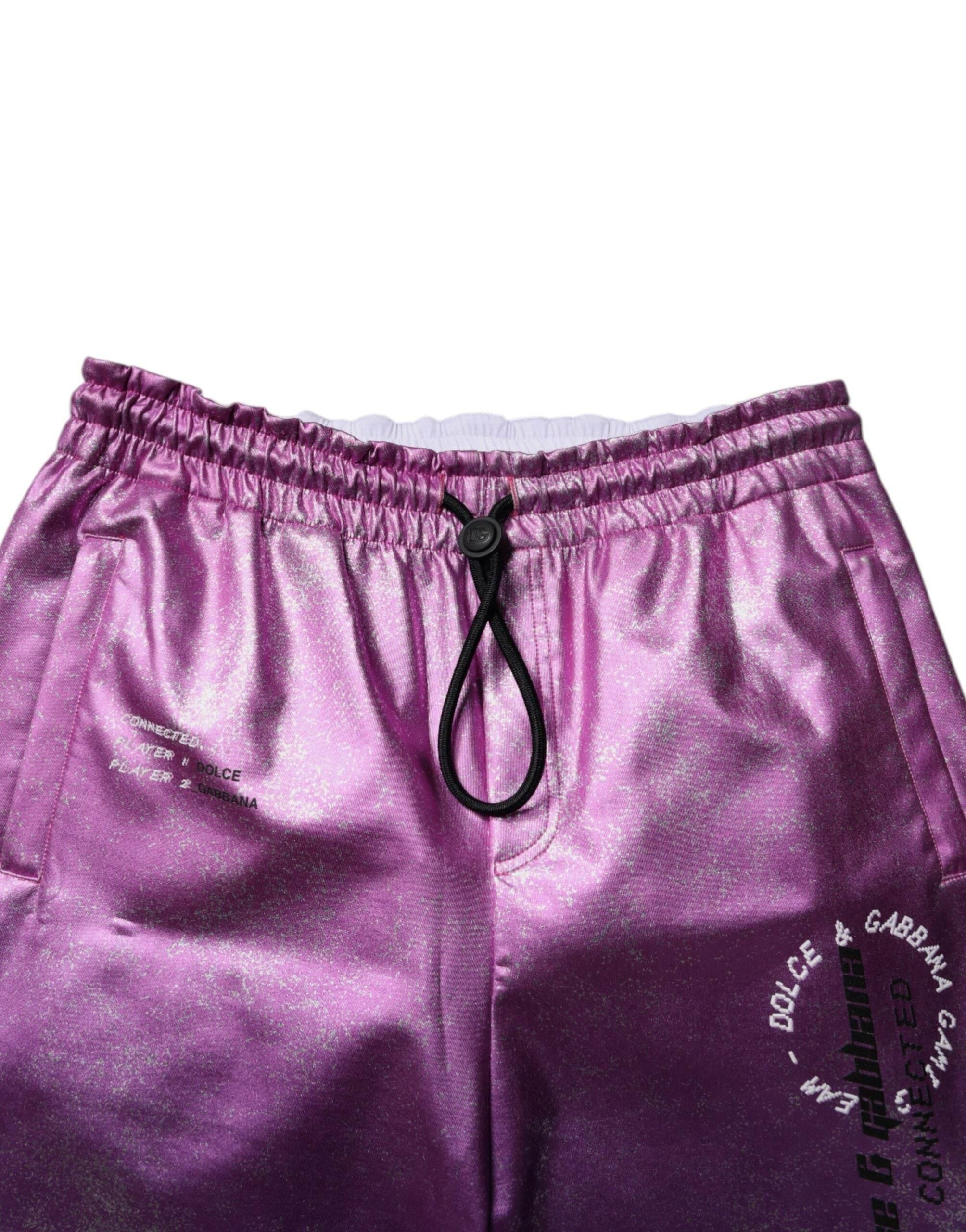 Dolce & Gabbana Pink Purple Two Tone Jogger Sweatpants Pants - Hilstor
