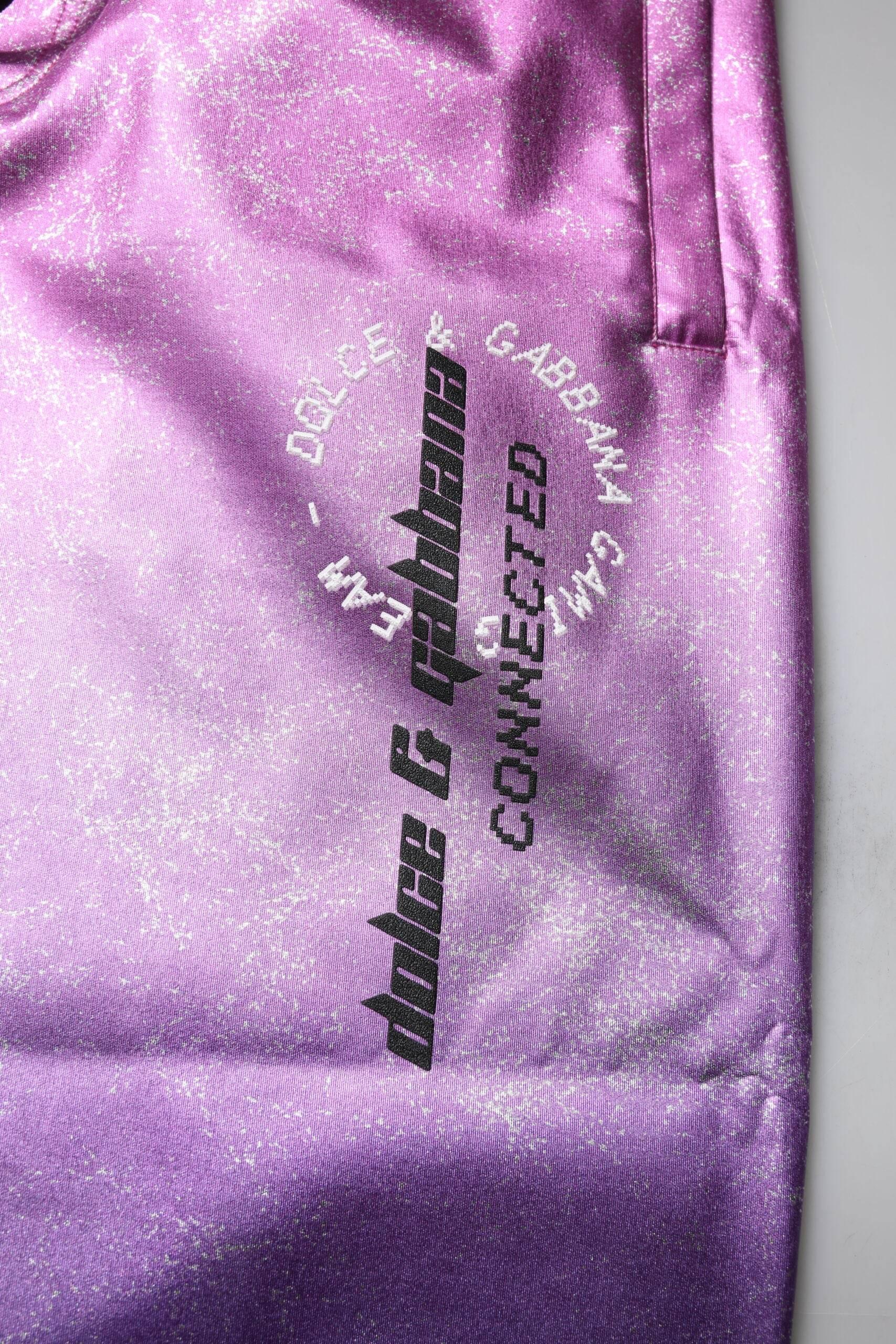 Dolce & Gabbana Pink Purple Two Tone Jogger Sweatpants Pants - Hilstor