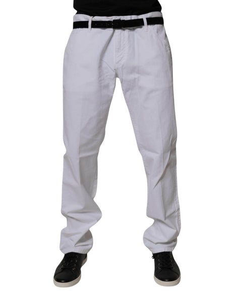 Dolce & Gabbana White Cotton Straight Men Denim Jeans - Hilstor