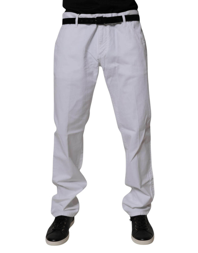 Dolce & Gabbana White Cotton Straight Men Denim Jeans - Hilstor