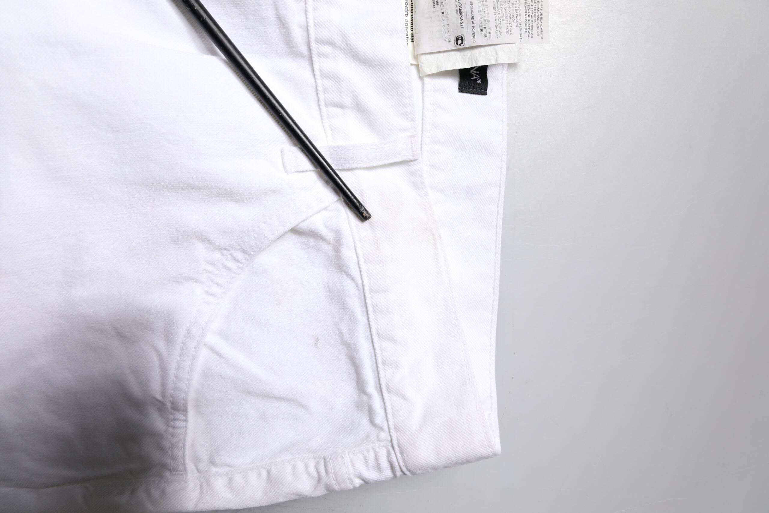Dolce & Gabbana White Cotton Straight Men Denim Jeans - Hilstor