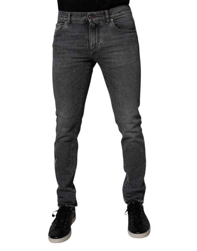 Dolce & Gabbana Dark Gray Cotton Stretch Skinny Denim Jeans - Hilstor