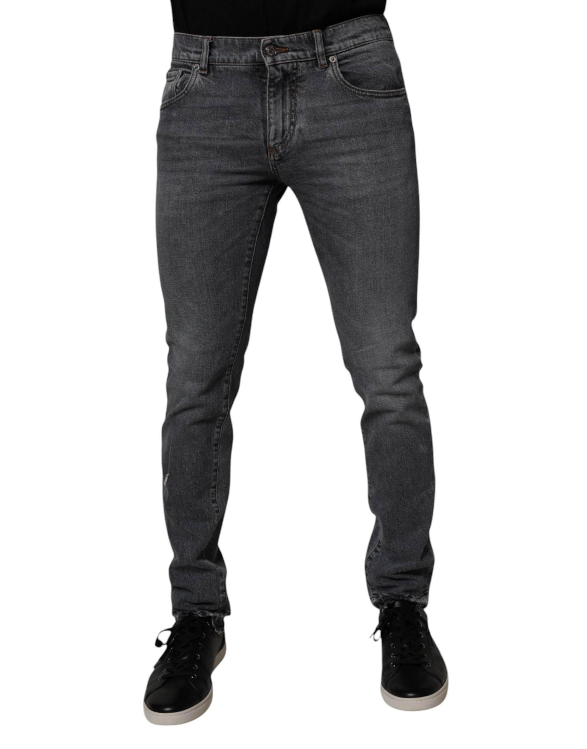 Dolce & Gabbana Dark Gray Cotton Stretch Skinny Denim Jeans - Hilstor