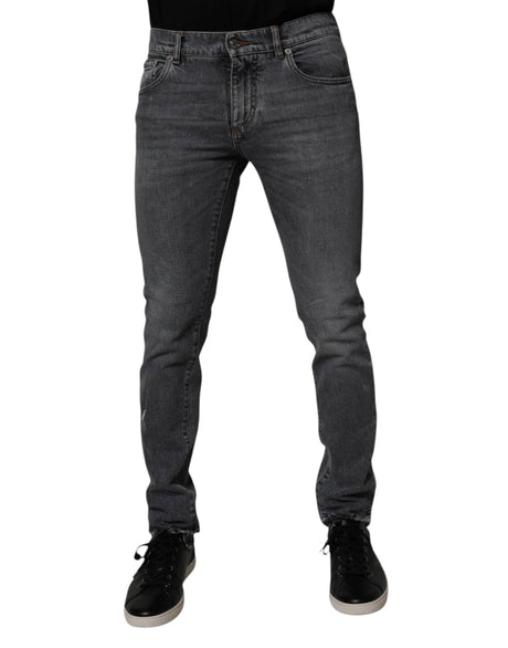 Dolce & Gabbana Dark Gray Cotton Stretch Skinny Denim Jeans - Hilstor
