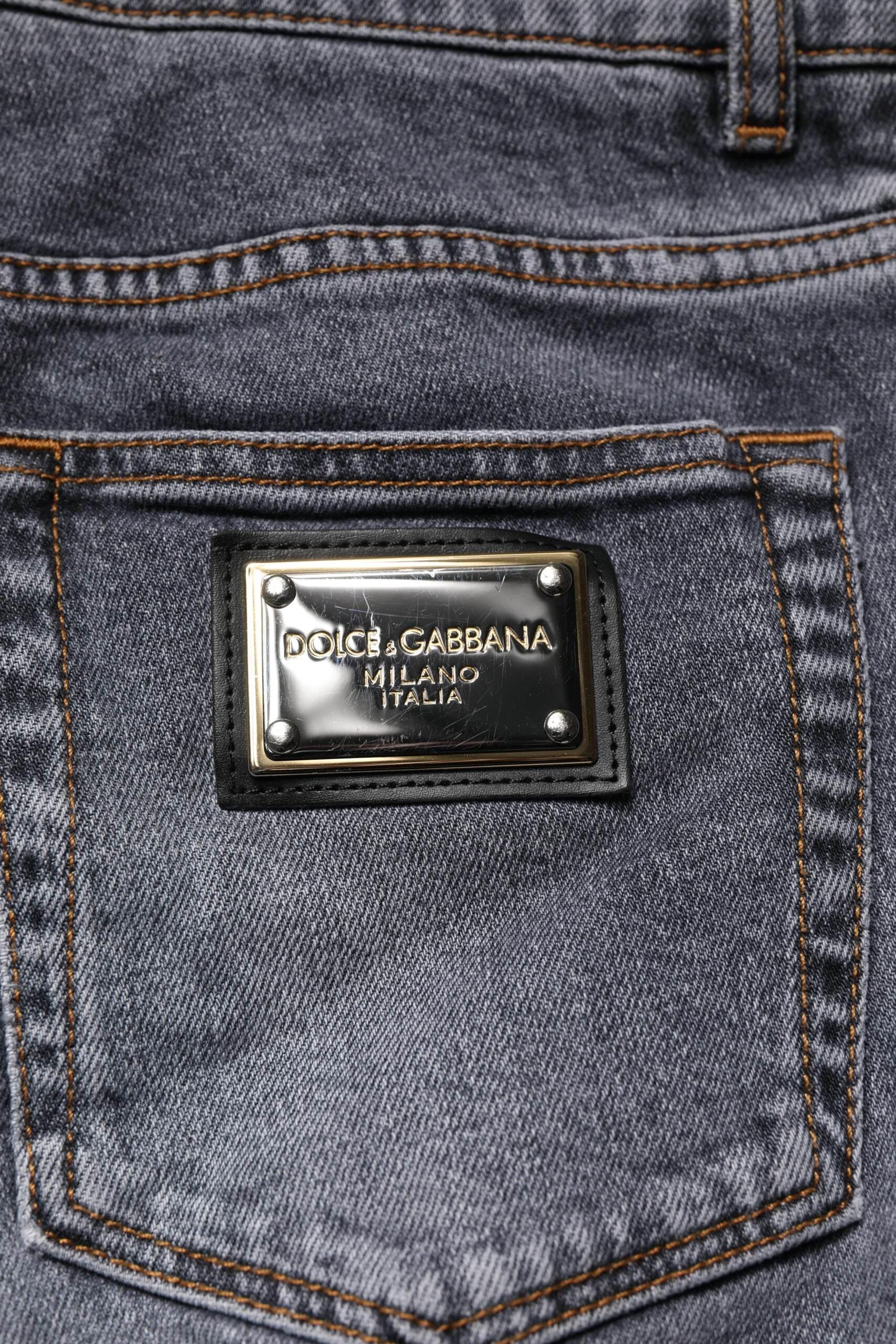 Dolce & Gabbana Dark Gray Cotton Stretch Skinny Denim Jeans - Hilstor