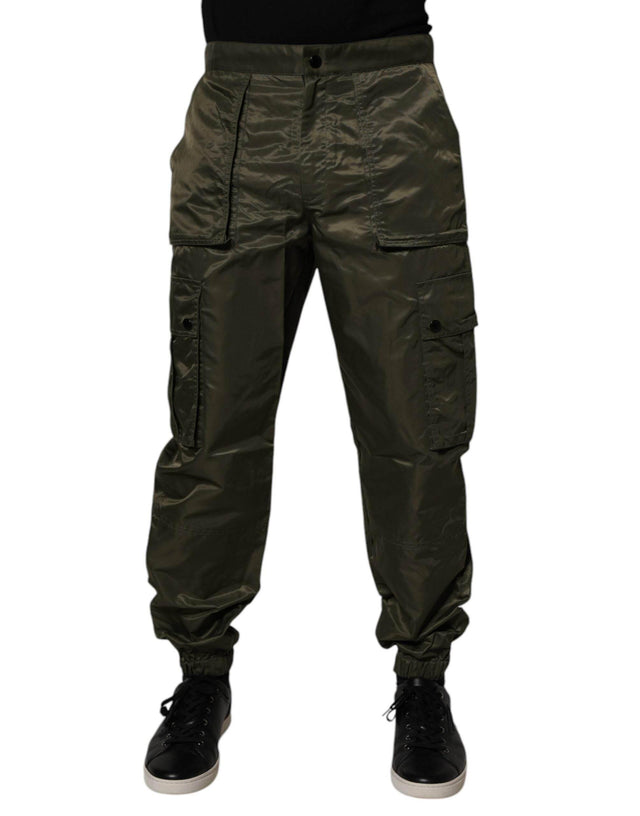 Dolce & Gabbana Dark Green Nylon Cargo Pants - Hilstor