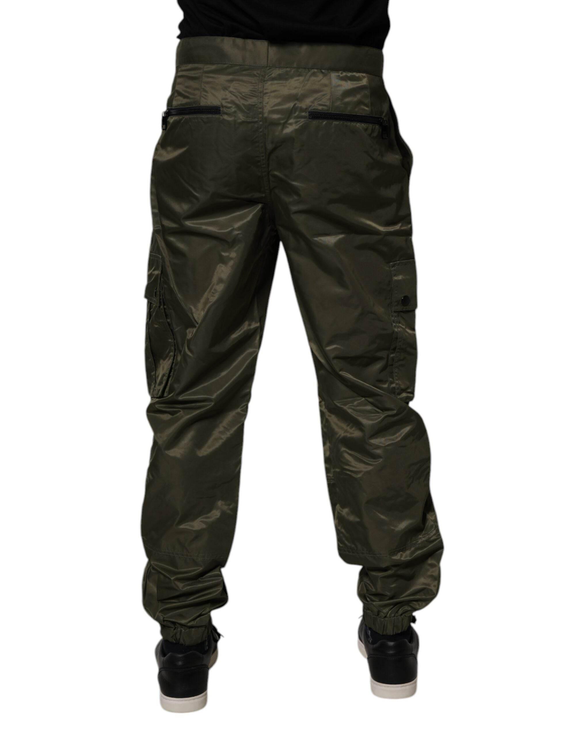 Dolce & Gabbana Dark Green Nylon Cargo Pants - Hilstor