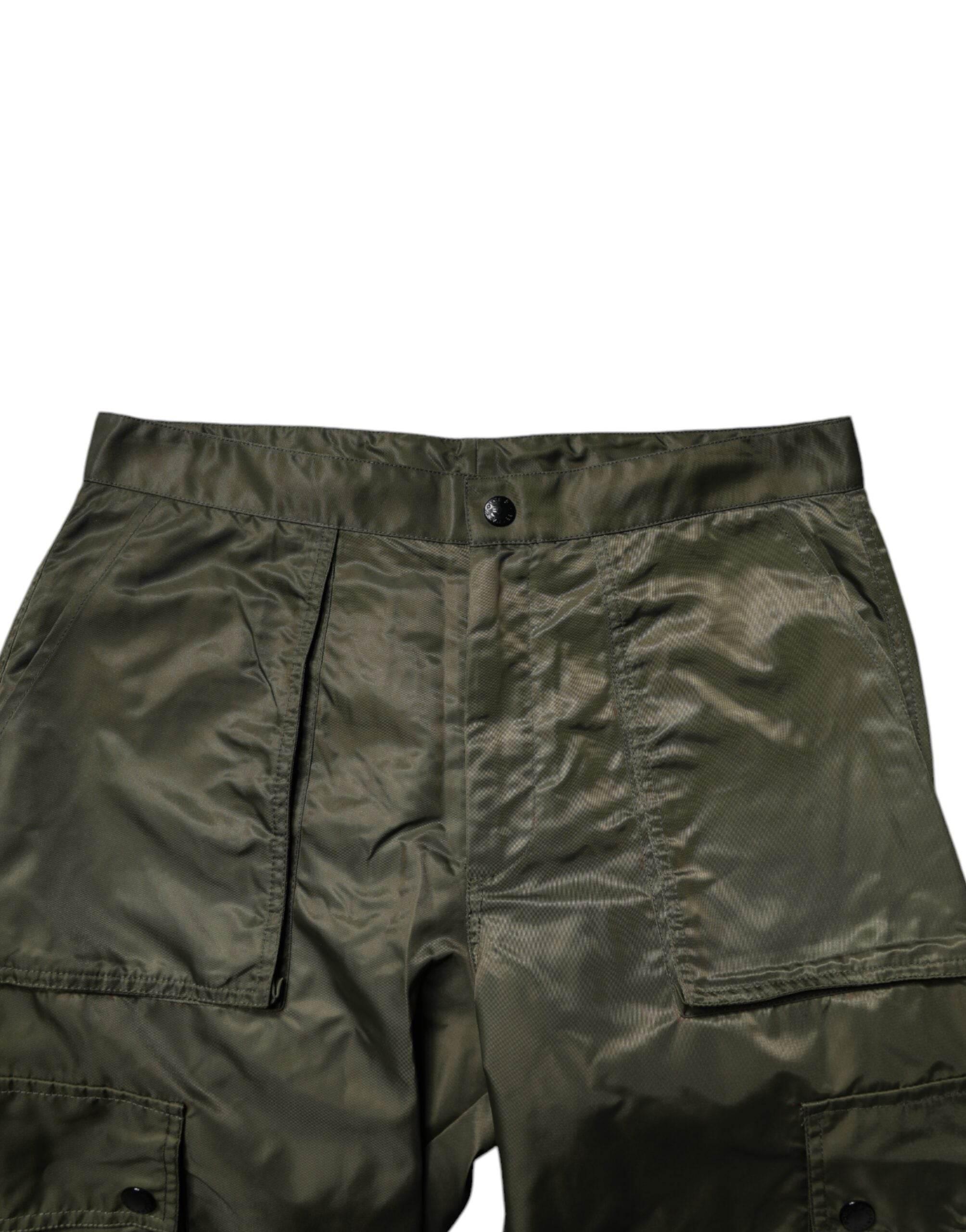 Dolce & Gabbana Dark Green Nylon Cargo Pants - Hilstor