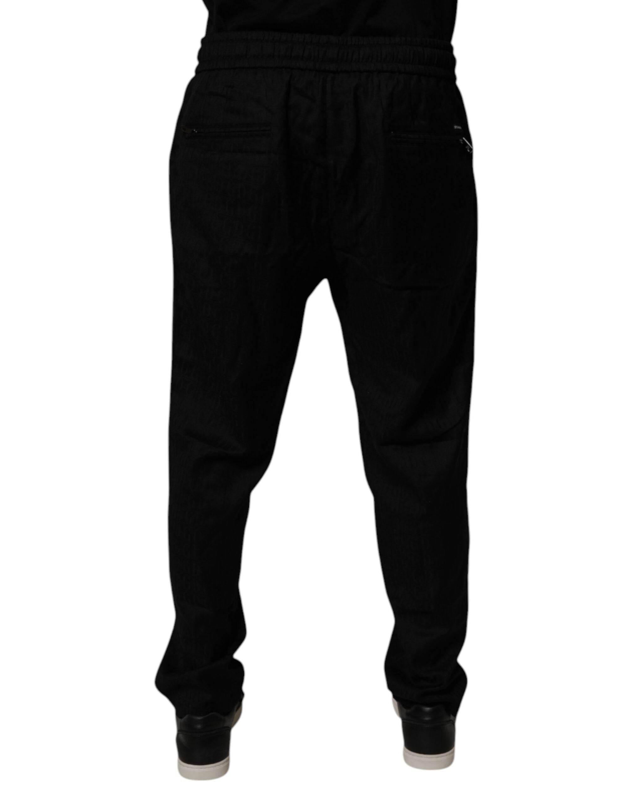 Dolce & Gabbana Black Wool Jogger Sweatpants Pants - Hilstor