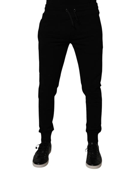 Dolce & Gabbana Black Cotton Jogger Sweatpants Pants - Hilstor