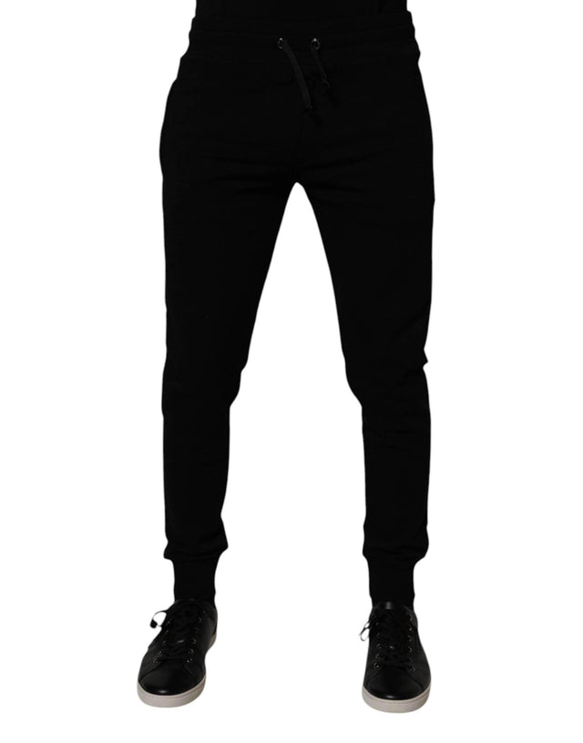 Dolce & Gabbana Black Cotton Jogger Sweatpants Pants - Hilstor