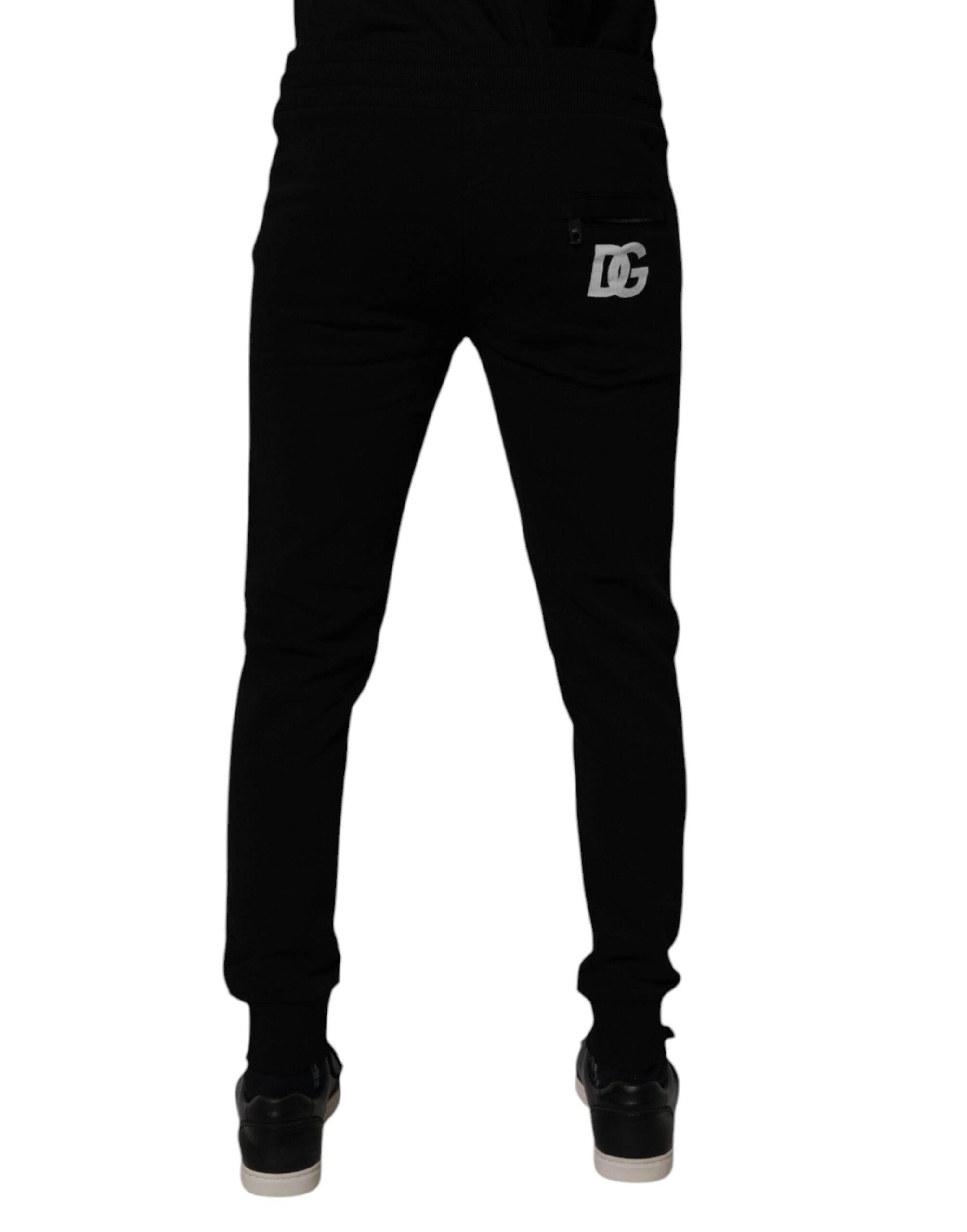 Dolce & Gabbana Black Cotton Jogger Sweatpants Pants - Hilstor