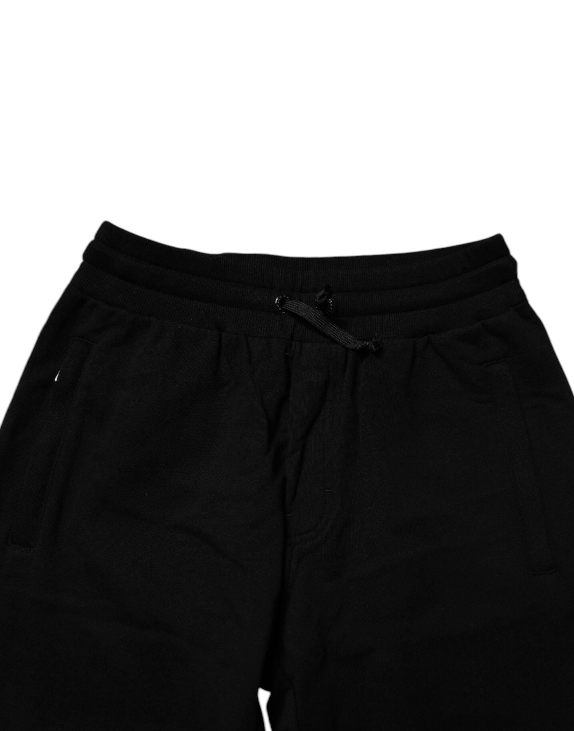 Dolce & Gabbana Black Cotton Jogger Sweatpants Pants - Hilstor