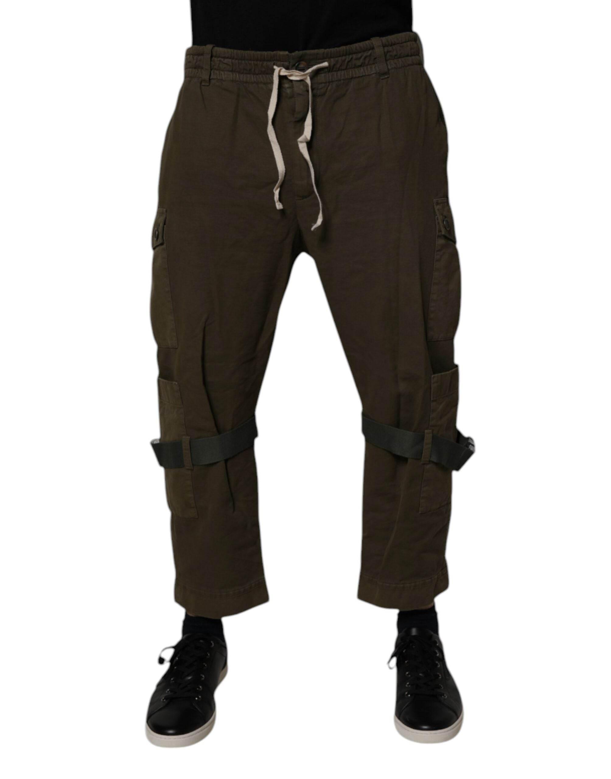 Dolce & Gabbana Brown Cotton Stretch Cargo Pants - Hilstor