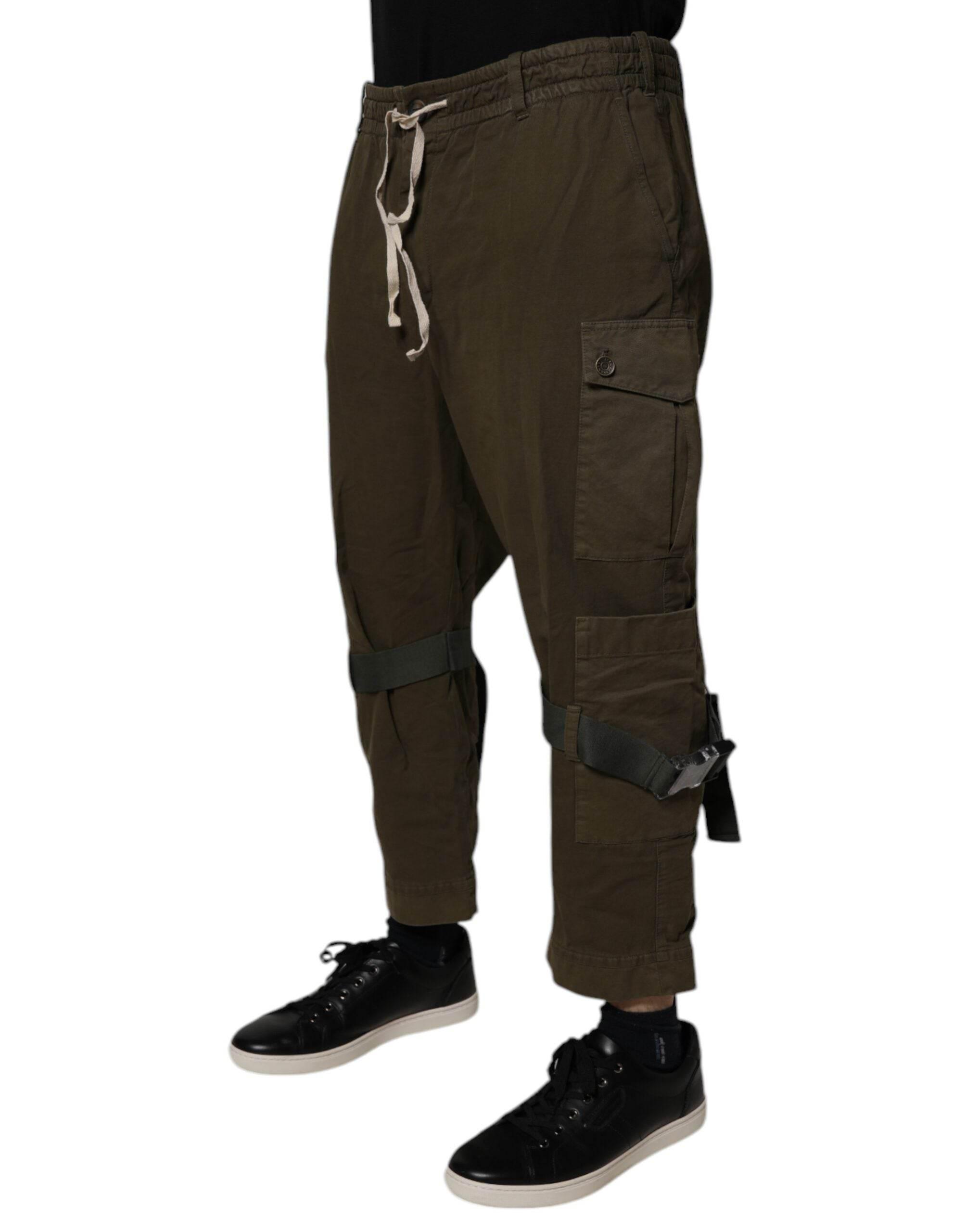 Dolce & Gabbana Brown Cotton Stretch Cargo Pants - Hilstor