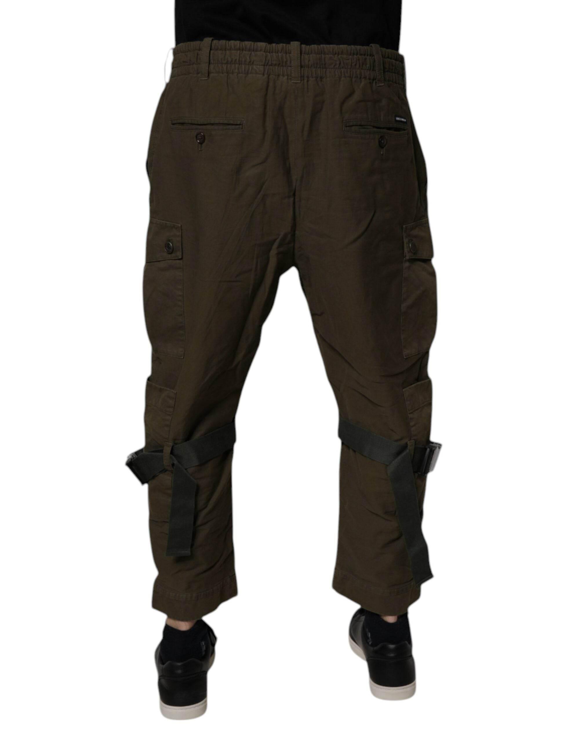 Dolce & Gabbana Brown Cotton Stretch Cargo Pants - Hilstor